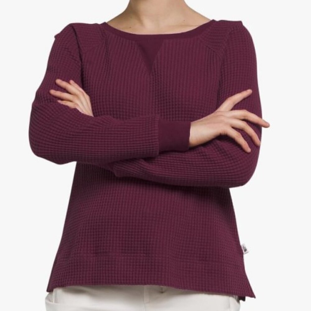 The North Face Womens Medium Long Sleeve Waffle Chabot Crew Boysenberry Purple